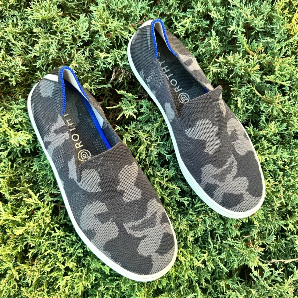 Rothy's The Original Slip On Sneaker Women's Size 7.5‎ Grey Camo Print ShoeS